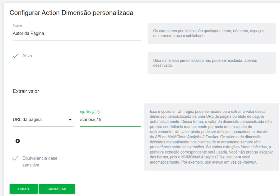 Personalized dimension action