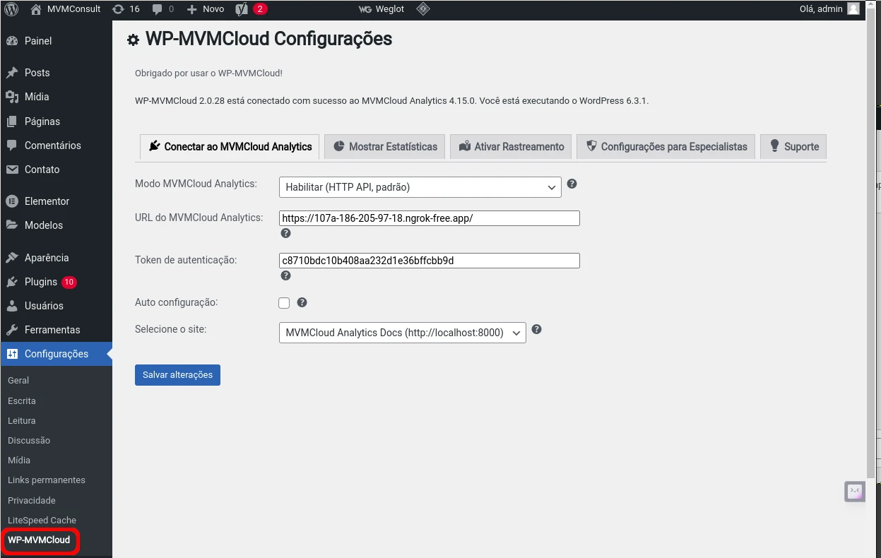 Configure WordPress plugin