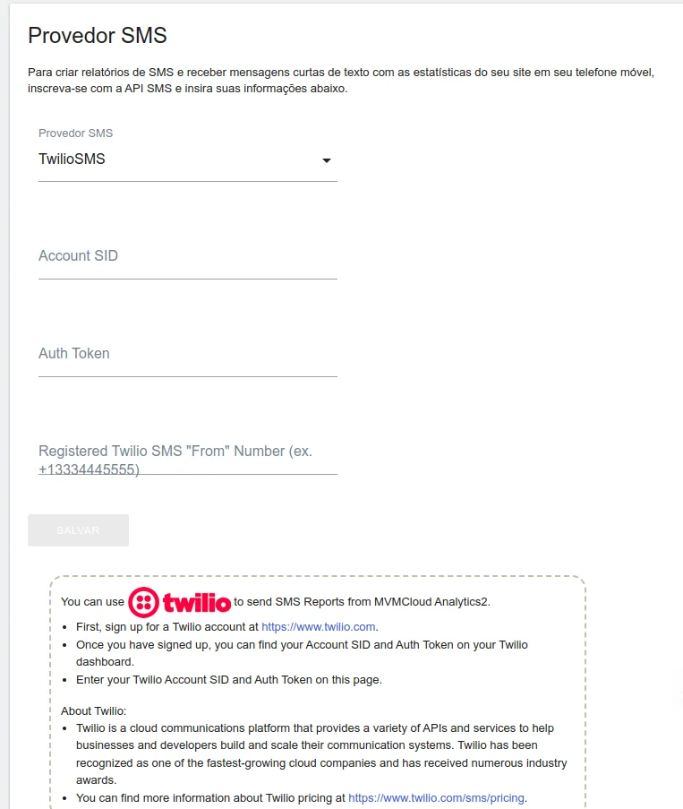 Configuring the Twilio provider