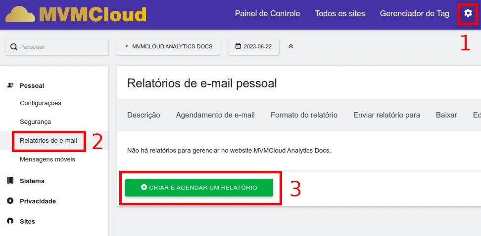 Create reports by email