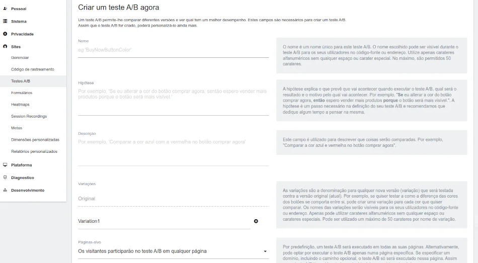Create A/B test