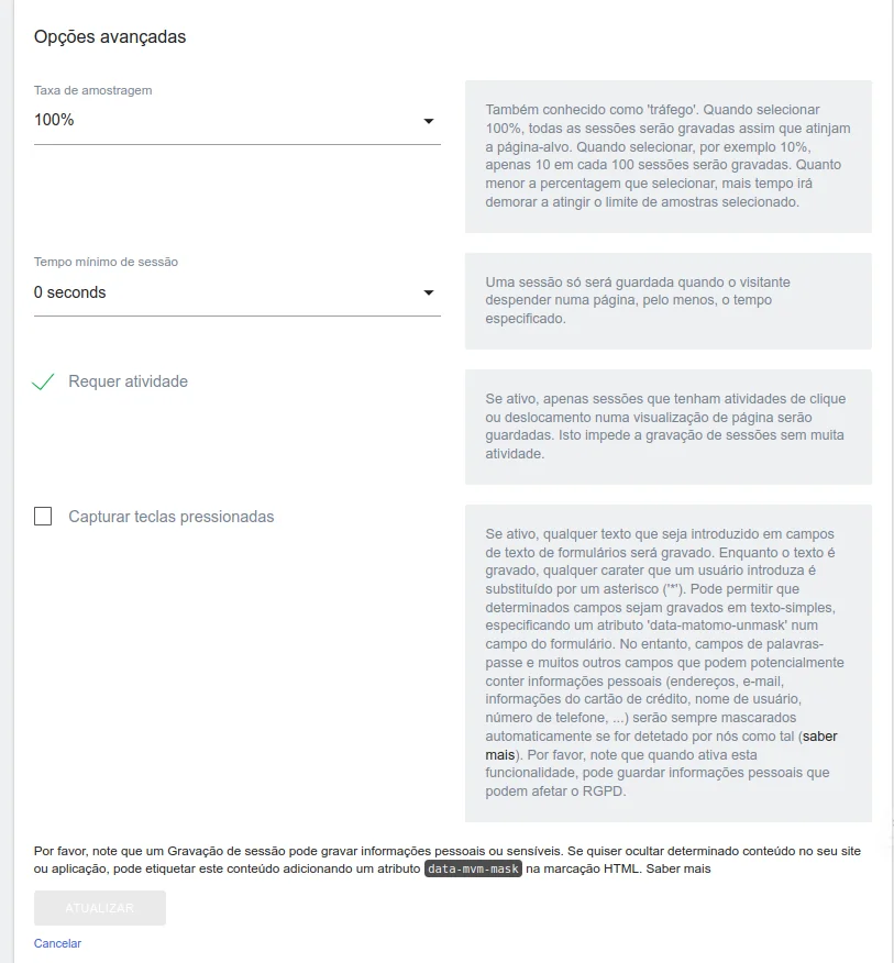 Manage session recordings
