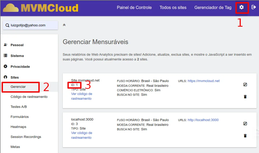 How to find site ID