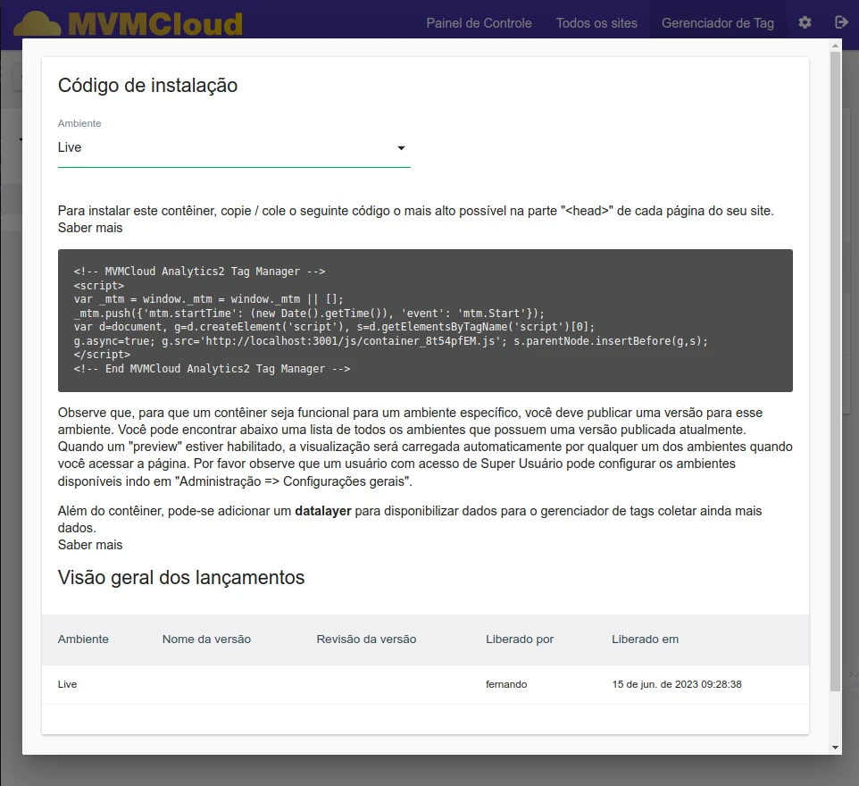 Finding the Tag Manager code