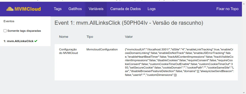Warning about enabling debugging a container in the tag manager