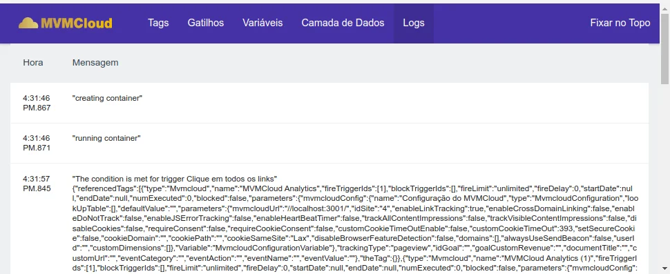 Warning about enabling debugging a container in the tag manager