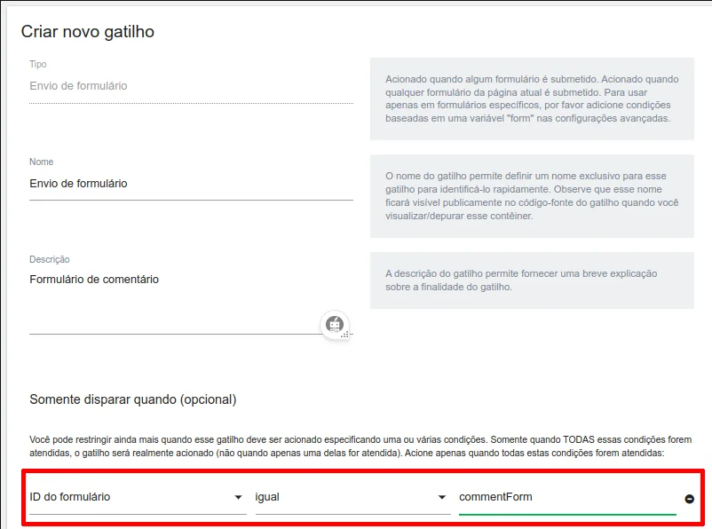 Tag manager for specific form