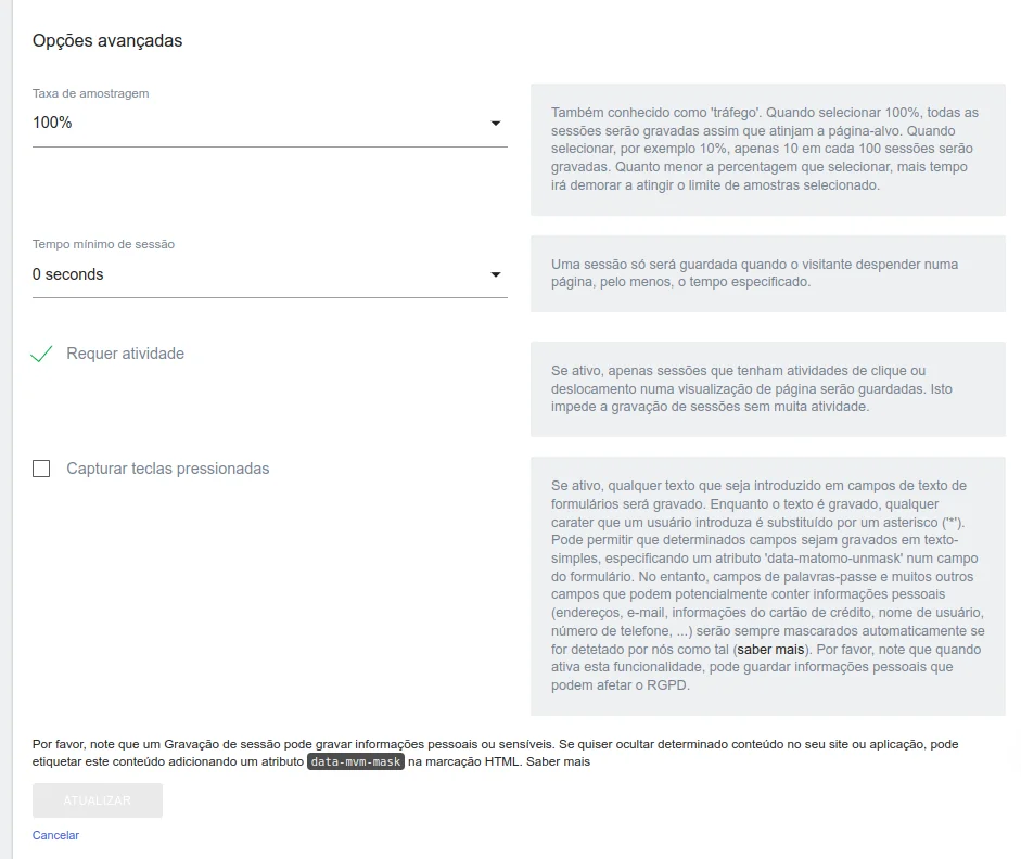 Manage session recordings