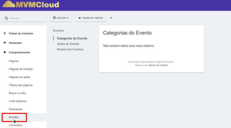 Menu eventos