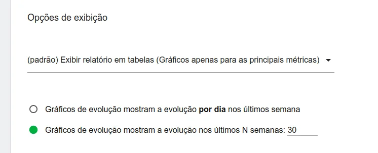 Report options by email
