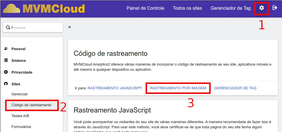 Código de rastreamento por imagem