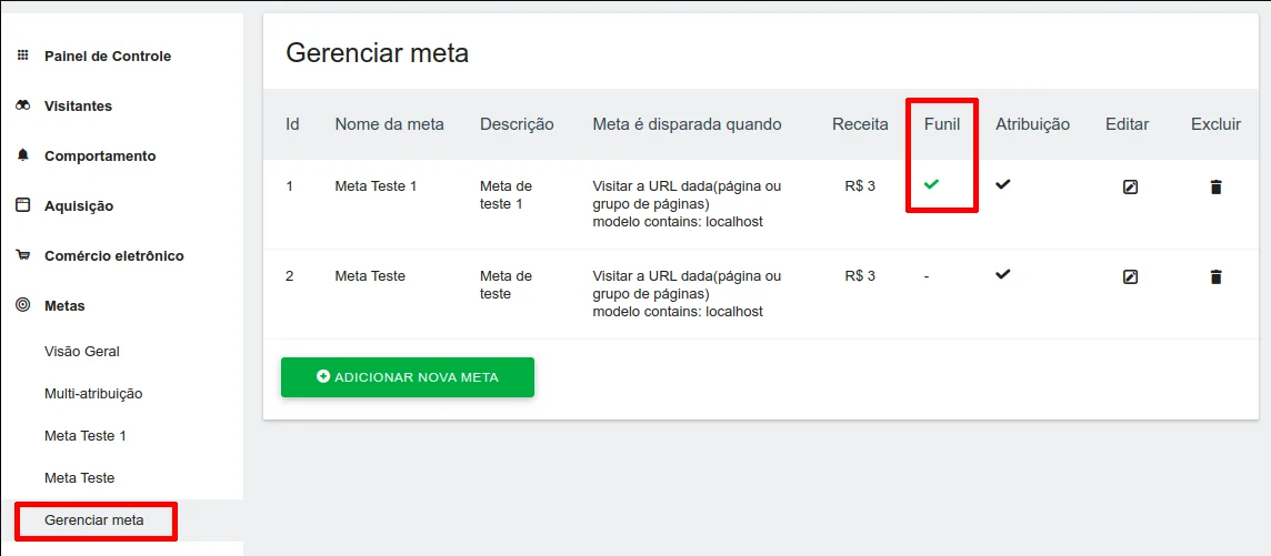 Criar funil