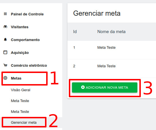 Gerenciar meta