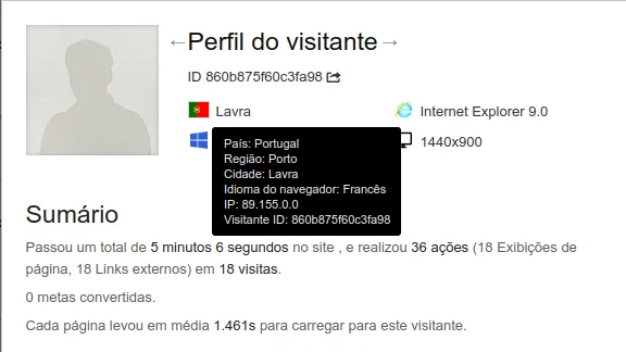 Perfil do visitante