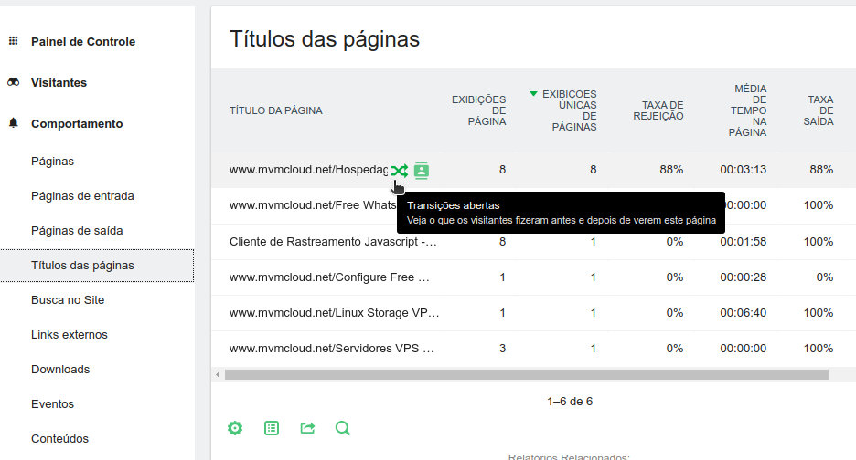 Relatório de Título de Páginas